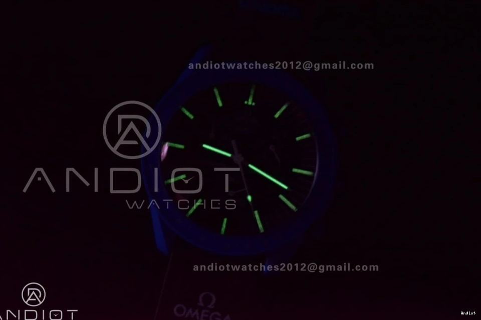 to x Moonwatch Nylon Neptune Strap Swatch Omega on Mission Quartz Bioceramic 0412